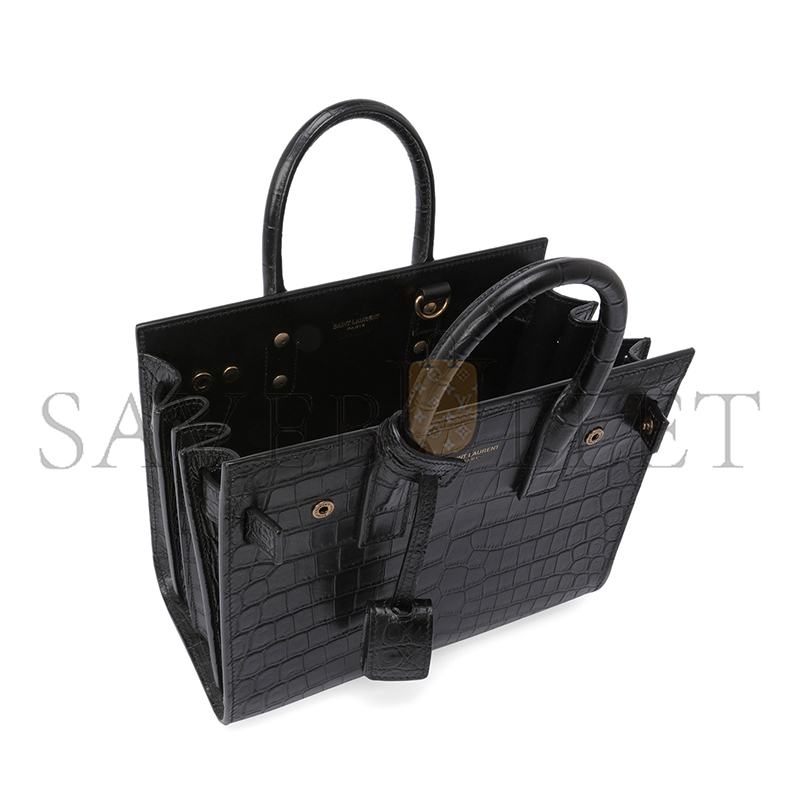YSL SAC DE JOUR IN CROCODILE-EMBOSSED LEATHER-NANO 392035DZEAW1000 (22*18*10.5cm)